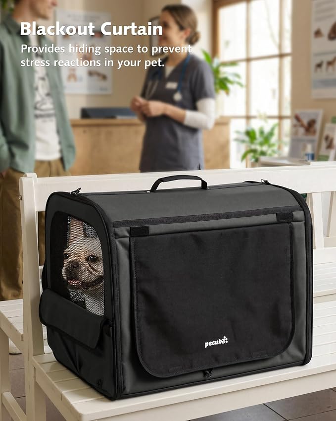 Dog Car Carrier Light Weight 24×17.7×20.5in, Foldable Dog Carrier, Dark Gray