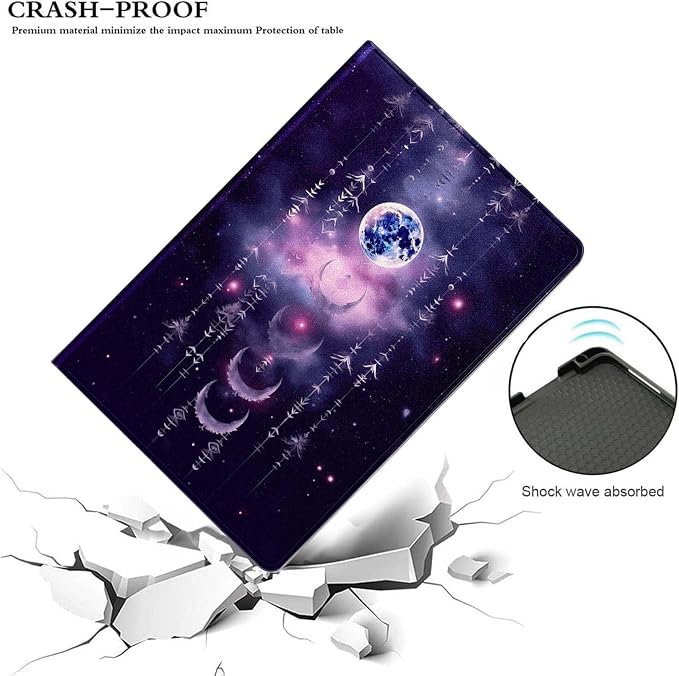 for Samsung Galaxy Tab A 10.1 Tablet Case 2016(SM-T580 T585 T587, Not for 2019 Model),Premium Leather Folio Stand Auto Wake/Sleep,Multiple Viewing Stand,Moon Eclipse Starry Night Sky