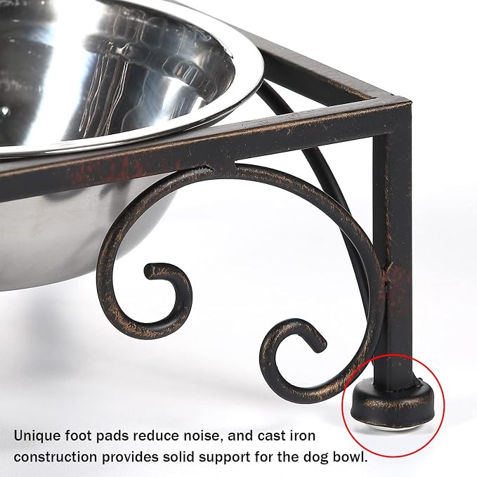 3.54" H Elevated Dog Bowls, Metal Raised Dog Bowl, Cats Bowls with Stand | Dog Bowls with Double Stainless Steel, Pet Feeder for Food and Water Lifted, Elevated Pets Bowl Holder