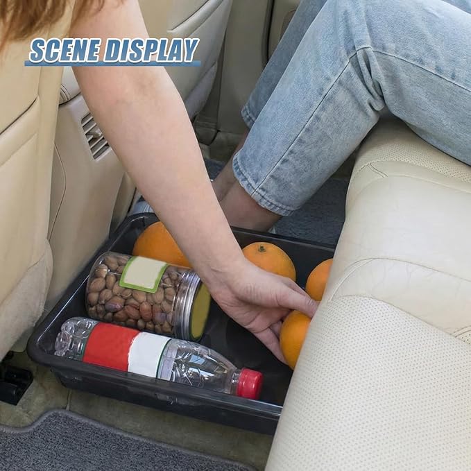 Under Car Seat Storage Box, Multi-Functional Car Front Underseat Organizer Tray, Waterproof Auto Interior Shoe Storage Container Accessories for Most Vehicles (S)