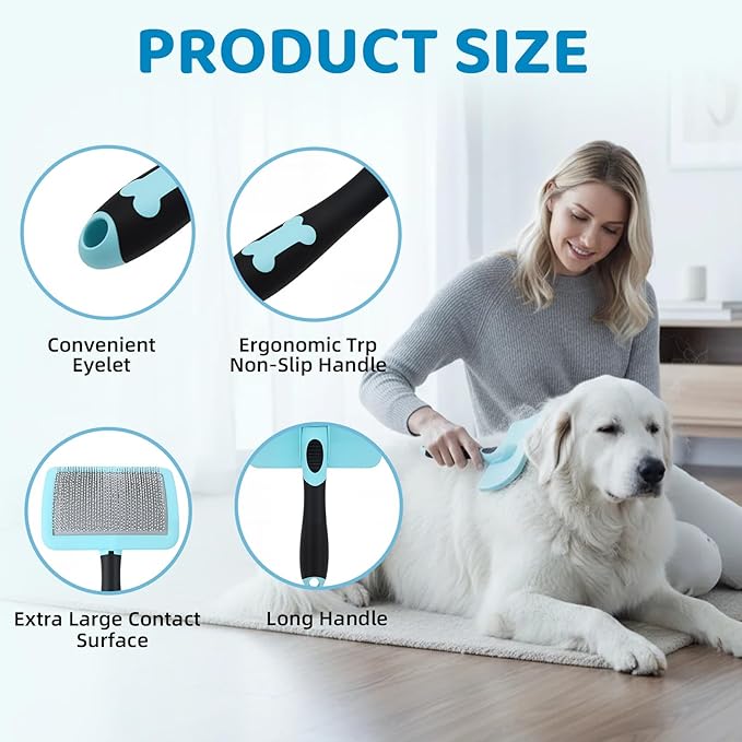 Great Pyrenees Brush,Dog Brush for Great Pyrenees,De-shedding and Fluffing Grooming Brush,Gifts for Great Pyrenees,Blue
