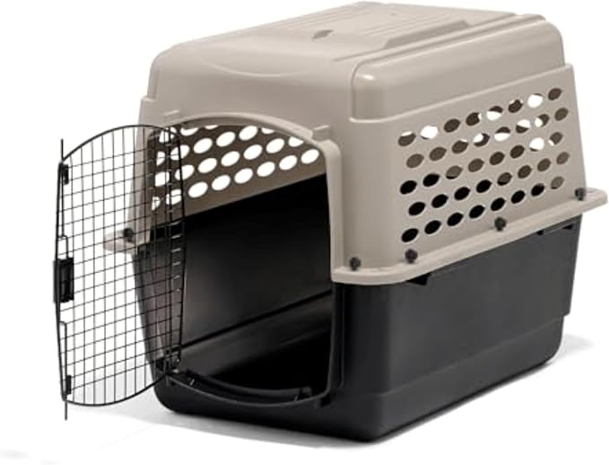 Petmate Vari Dog Kennel, 32in, Taupe and Black | Airline Friendly and Made of Durable Plastic, This Pet Crate Works Great for Home and Travel
