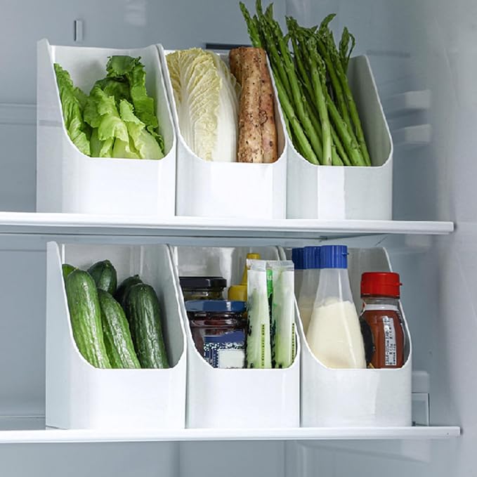 Open Front Storage Box, Multifunctional Desktop Organizer for Vegetables Food Cosmetic Sundries, Compact PET Material Storage Container for Home Office Kitchen Bathroom Or
