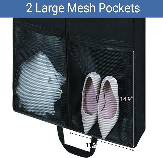 2 Pack 65" Long Garment Bags for Dress Travel Garment Bag