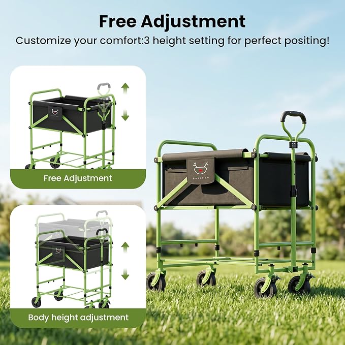 2-in-1 Dog Bathtub and Dog Stroller, Portable Dog Bath and Pet Stroller for Small and Medium Dogs (5-55 lbs) and Cats, Four-Wheel Bathing Cart with Brake Green