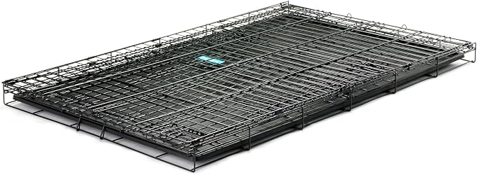 Carlson Pet Products Double Door Metal Dog Crate with Divider, Extra-Large 48" Dog Crate for Large Dogs, Foldable Collapsible Dog Kennel with Removable Tray, Wire Dog Cage for Training & Travel
