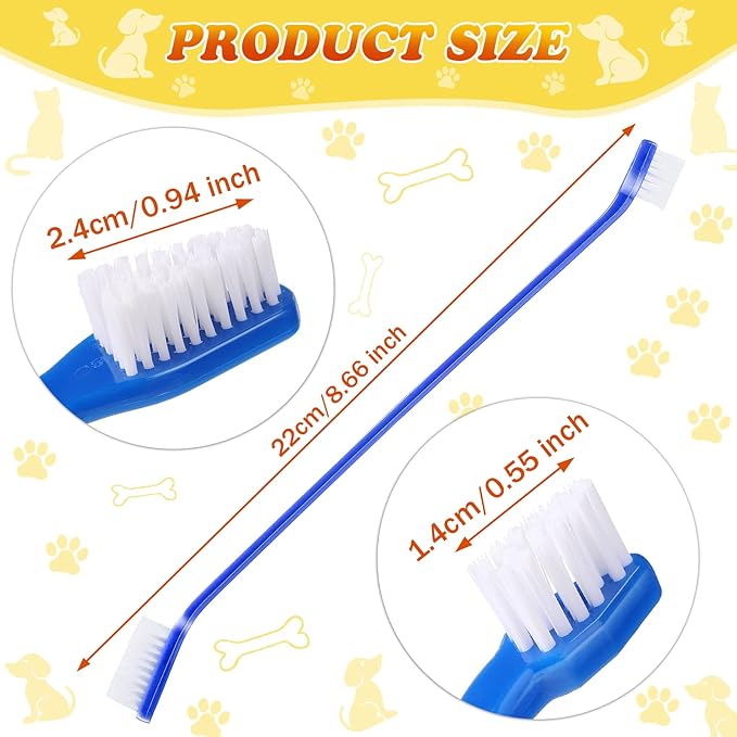 Nuenen 150 Pcs Dog Toothbrush Dual Headed Dental Brushes Puppy Tooth Brushing Kit Long Handle Toothbrush for Large and Small Dogs Cats Most Pets Teeth Cleaning Oral Care Supplies (Vibrant Color)