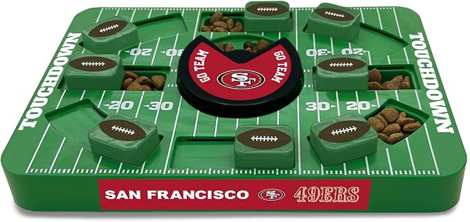 Pets First NFL SAN Francisco 49ERS Large Puzzle Toy - Interactive Dog Treat & Slow Feeding Toy