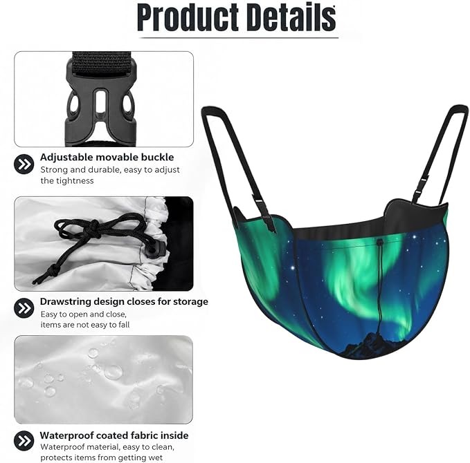 Aurora and Mountains Car Seat Organizer-Backseat Storage Bag for Travel | Waterproof Durable. Holds Snacks Gear Essentials. Fits Most Cars.