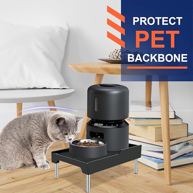 Beautyflier Raised Dog Feeder Stand Elevated Holder for Automatic Cat & Dog Feeders Pet Water Bowl Dispenser Stand Adjustable Fits Small Jugs Holds 5KG, Black (Holder ONLY)