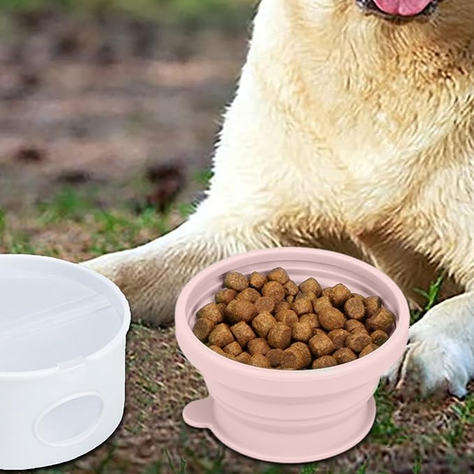 Dog Water Bowl - Portable Pet Dish, Food Storage, Travel Feeding Accessory | Pet Travel Bowl - On The Go Feeding for Dogs | Lightweight Fabric, Water Container, Food Storage Pouch for Trips