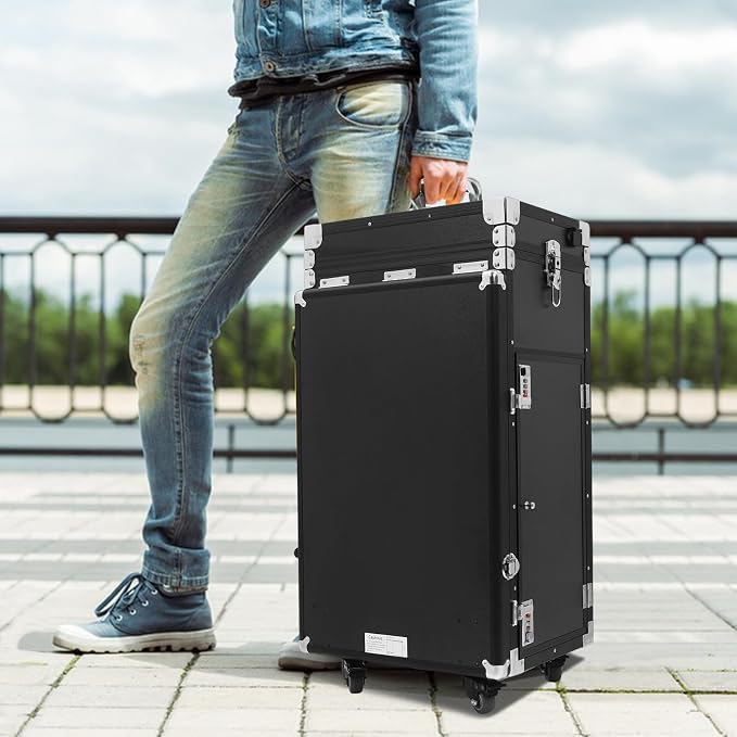 Makeup Case, Rolling Manicure Table Foldable Nail Desk Travel Cosmetic Trolley Multifunctional Cosmetic Tool Box Rolling Makeup Cases w/4 Removable Drawers for Hair Pet Groomer Stylist