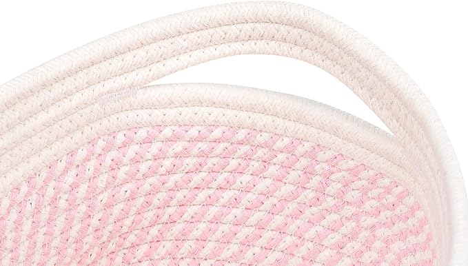 CubesLand Rectangle Woven Cotton Rope Storage Basket for Organizing | Small Basket for Kids, Baby Nursery, Cat Dog Toy Baskets, Organizer Bins for Shelves 3 Packs
