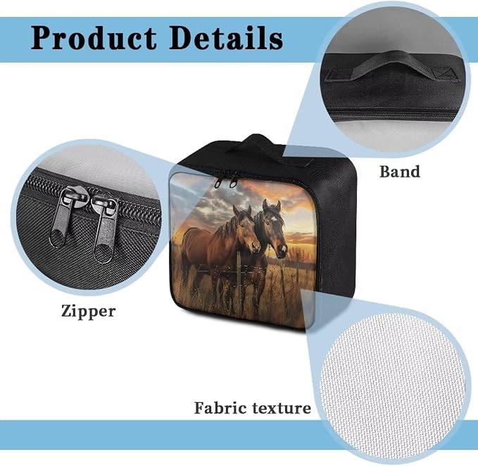 Rnyleeg Horse First Aid Kit Empty for Home Medical Kit for College Dorm Travel First Aid Bag Emergency Supplies Small Compact Bag for Men