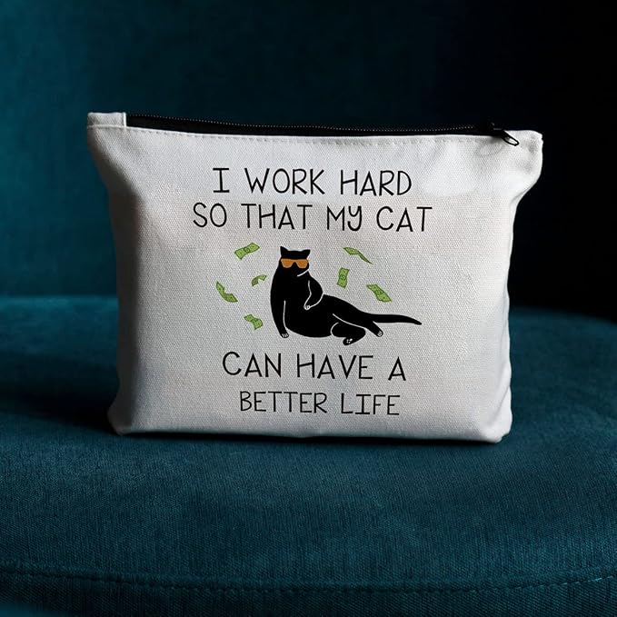 Cat Lover Gifts for Women, Funny Cat Makeup Bag,Cute Cats Gift Cosmetic Bag | Travel Toiletry Bags, Cats Mom Accessories Stuff for Teens Girls Pet Lover Daughter Birthday Friendship Cosmetic Pouch