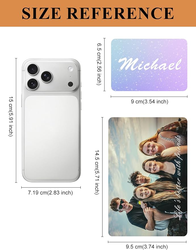 Custom4U Custom Photo Refrigerator Magnet, Rectangle Fridge Magnets Picture | 1.3mm PVC Magnet Body, Fridge & Office Cabinet Use, Rectangle Housewarming Gift, 2.56x3.54 & 3.74x5.71 in