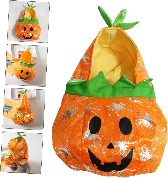 Toddmomy Halloween Pumpkin Dog Costume for Cats and Dogs Adorable Wear-Resistant Pet Apparel for Halloween Parties Comfortable and Breathable Design Easy to Reusable Outfit