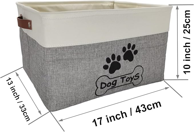 Large Dog Toy Basket Foldable Dog Toy Box Dog Toy Bin for Dog Chew Toy Accessory