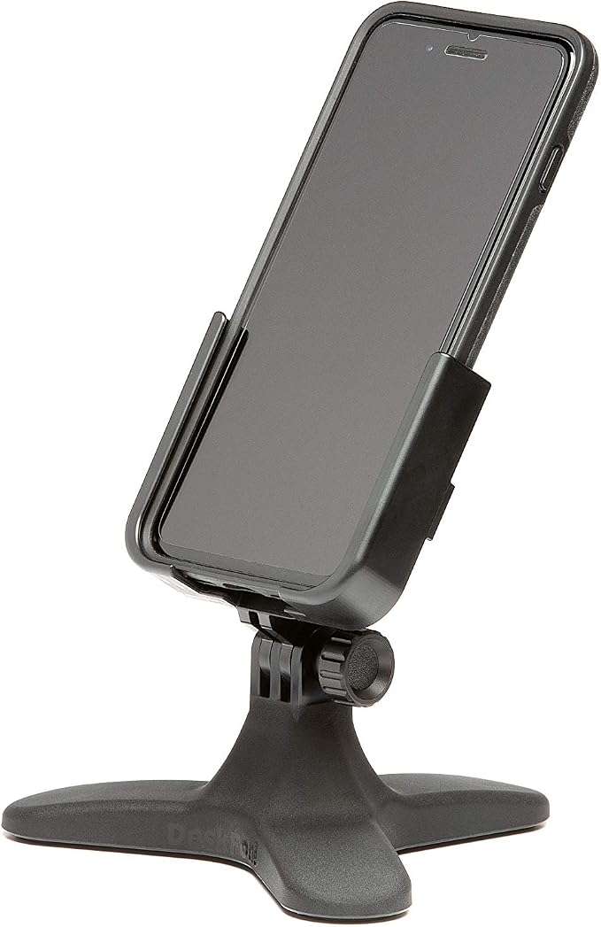 WeatherTech DeskFone - Universal Desktop Cell Phone Holder (Violet Metal Knobs)