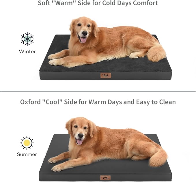 Orthopedic Waterproof Dog Bed for Small Dogs and Cats | Egg Crate Foam for Joint Support, Fits 30x19 Crates, TPU Waterproof Layer, Machine Washable 1680D Oxford Cover, Up to 30 lbs
