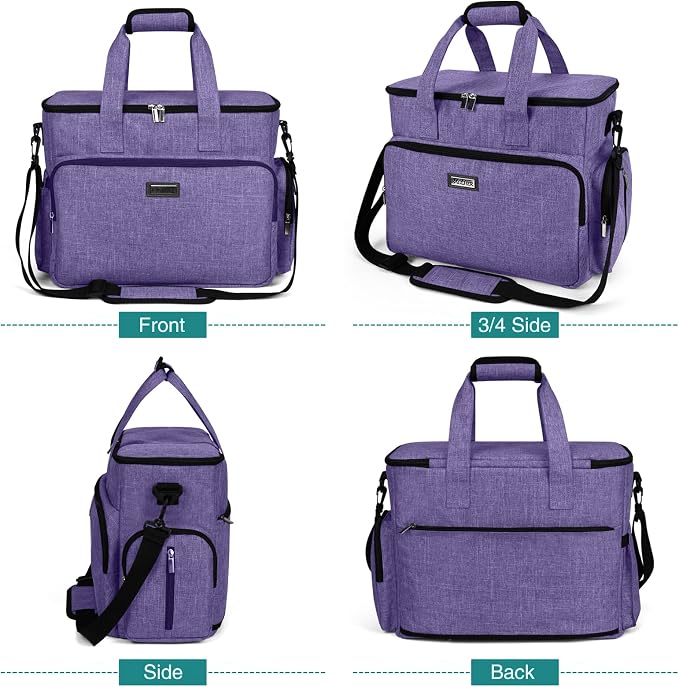 BAGLHER Dog Travel Bag, Airline Approved Pet Tote Organizer with Multi-Function Pockets, 2 X Food Storage Containers and 2 X Collapsible Bowls, Perfect Weekend Pet Travel Set for Dog, Cat Purple
