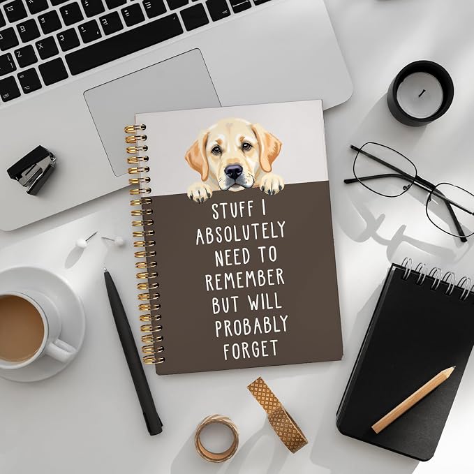 LIANGW Funny Labrador Retriever Puppy Gifts Spiral Notebook Journal | Labrador Lab Gifts Journal for Writing,Pet Dog Mom Owner Lovers Gift,5.5x8.3 Inch