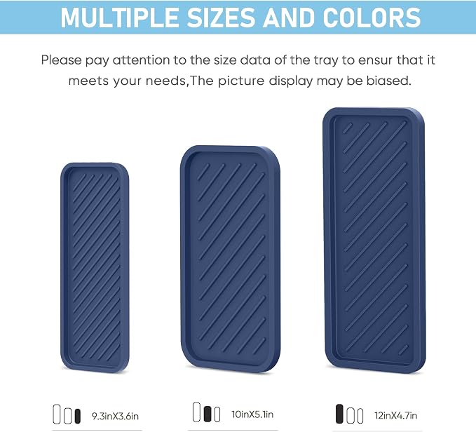 Silicone Sponge Holder, Kitchen Sink Organizer Tray（Sapphire Blue）