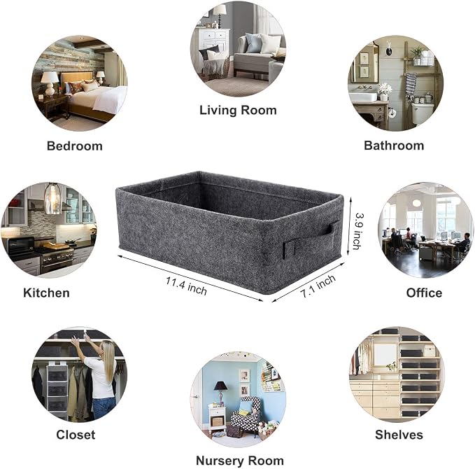 Small Storage Basket Modern Storage Baskets Felt Collapsible Baskets Storage Bins for Cellphone Earphone Chargers Cables Make Up Hair Supplies Fabric Drawers Storage Basket Cute Bin