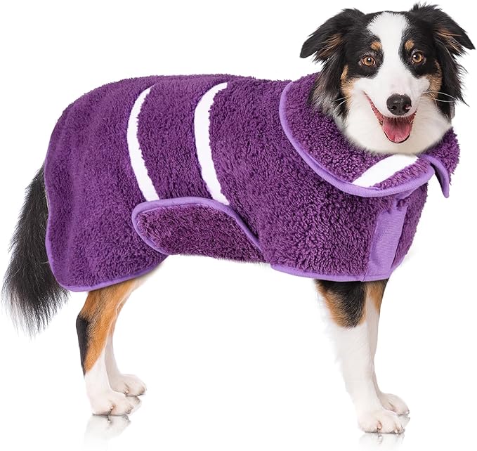 Dog Bathrobe Super Absorbent Dog Towels Large Quick Drying Robes for After Bath Soft Adjustable Warm Keeping Dogs Towel(S-XXL)