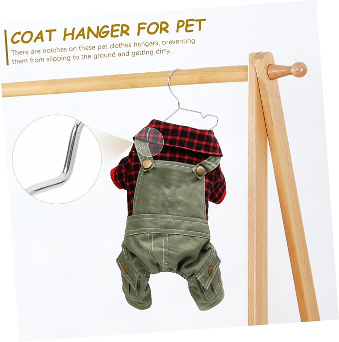Unomor 10pcs Steel Pet Hangers for Cat Clothing Organizer for Dog Apparel Stylish Finish Space-Saving Design for Home and Pet Shops