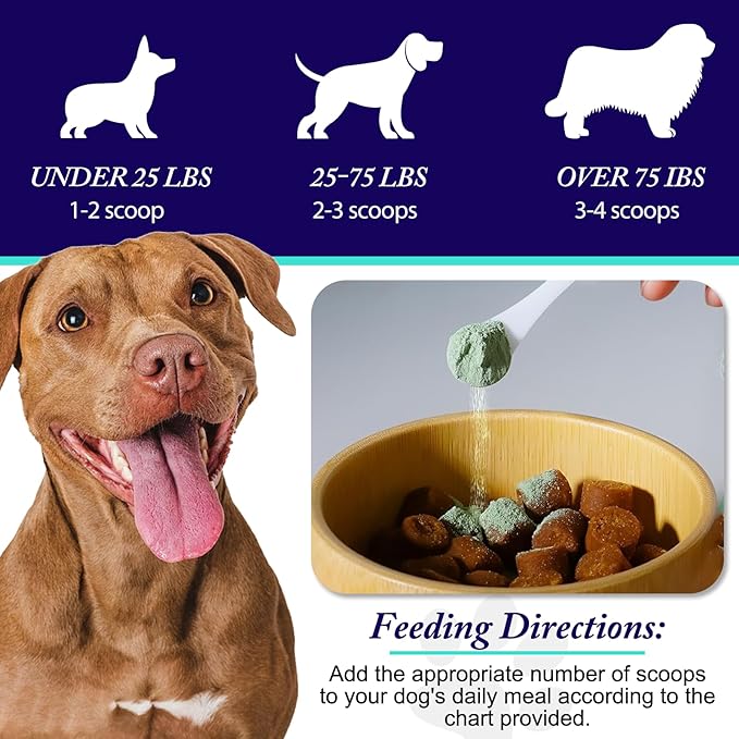 Dog Teeth Cleaning Powder - Dog Dental Powder - Dog Breath Freshener - Targets Tartar & Reduces Plaque & Bad Breath - Teeth Cleaning Made Easy Eliminate - Formulated for Small, Medium, Large Dogs