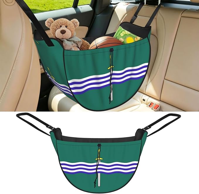 Peterborough Flag Car Seat Organizer-Backseat Storage Bag for Travel | Waterproof Durable. Holds Snacks Gear Essentials. Fits Most Cars.