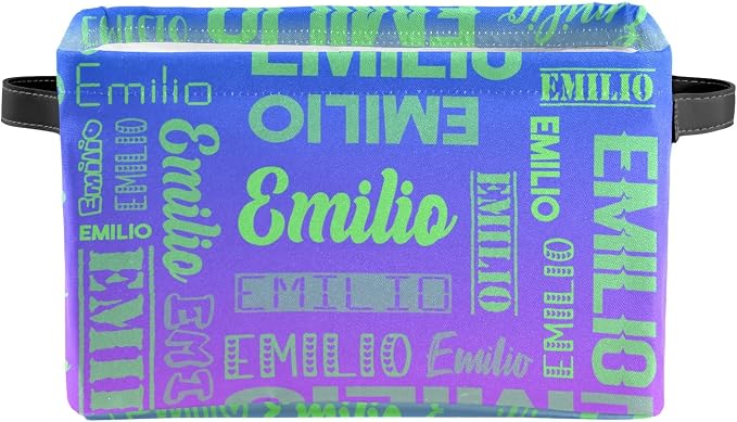 Personalized Toy Box Storage Bins for Boys Girls with Name, Kids Custom Storage Basket Cubes Organizer with Handles, Shelf Closet Storage Baskets Bin Customized Gift, 1 Pack