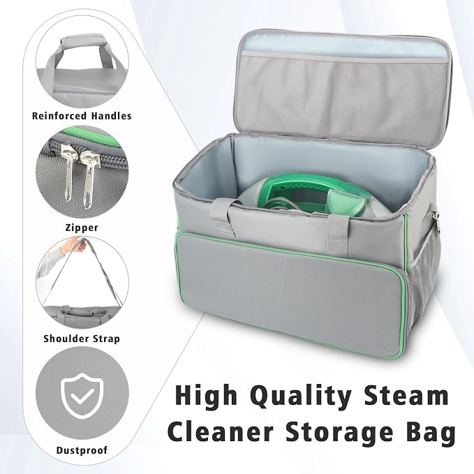 Carry Bag for Bissell Little Green Machine 1400B, Large Capacity, Grey | Carrying Case for Bissell Carpet Cleaner, Car Vacuum Attachments Cleaning Tools Organizer, Cleaner Solution Pocke (Bag Only)