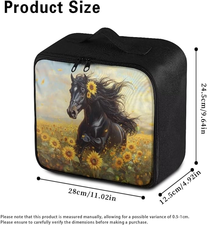 Rnyleeg Sunflower Horse First Aid Kit for Home Large Capacity Design Medical Supply Organizer Bag for Travel Basic Outdoor Essentials Survival Kit Easy to Storage