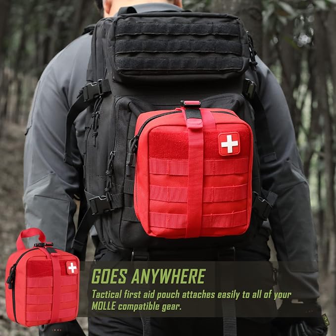 LIVANS 1000D First Aid Bag Empty, Medical Ifak Pouch for Emergency & EMT | Molle Compatible, Rip-Away & Quick-Release Design, Versatile for Tactical, Camping, Hiking and Travel