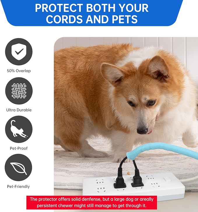 Split Braided Cable Sleeve，Flexible Wire Loom Tubing, Automotive Cord Protector Pet Proof, Cable Management for Computer TV Electric Wires Harness 16ft (Sky Blue, 13mm（1/2")