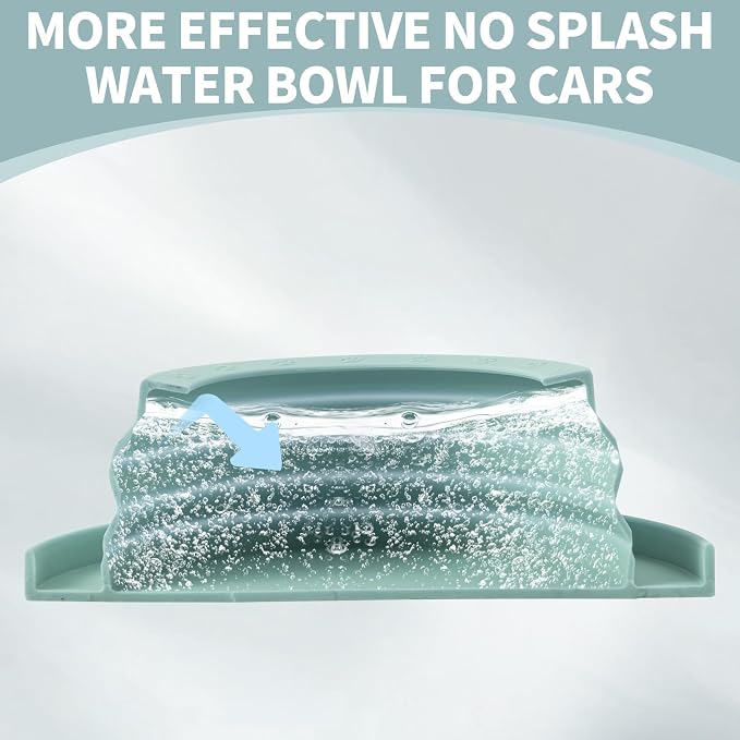 Spill Proof Dog Water Bowl for Car Road Trip, Collapsible Pet Travel Bowl | Collapsible Dog Bowl, No Splash Water Dish, Ant Away Pet Food Feeder, Silicone Travel Bowl for Pets Camping Hiking Car Trips