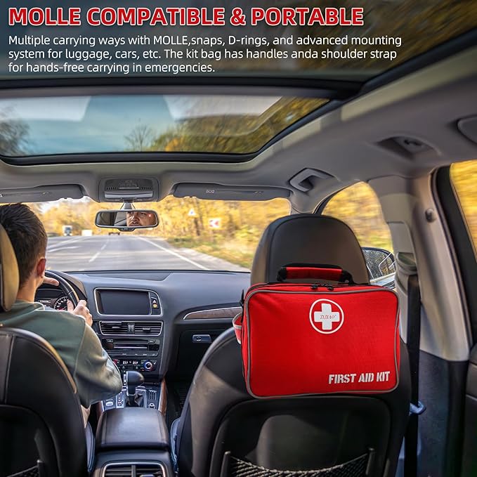 Large 430-Piece Emergency First Aid Kit for Home, Car, Camping | Comprehensive, Premium Easy-Access Medical Kit – For Travel, Hiking, Truck, Sports & Outdoor Emergencies