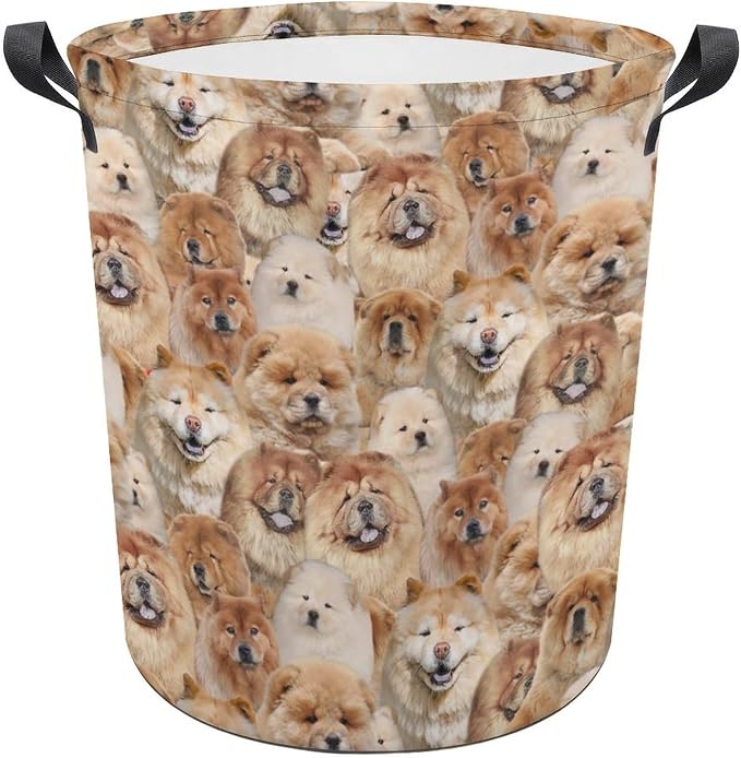 Chow Chow Dog Lover Gifts, Chow Chow Dog Print Laundry Basket Large Laundry Hamper, Waterproof Dirty Clothes Hamper, Cute Chow Chow Dog Laundry Baskets with Handles for Bedroom Bathroom