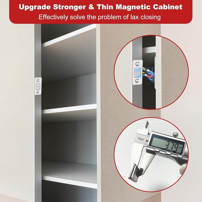 Cabinet Magnetic Catch 8 Pack Ultra Thin Cabinet Door Magnetic Catch for Drawer Magnet Adhesive Cabinet Latch Magnetic Closures for Sliding Door Closure Kitchen Closet Closer