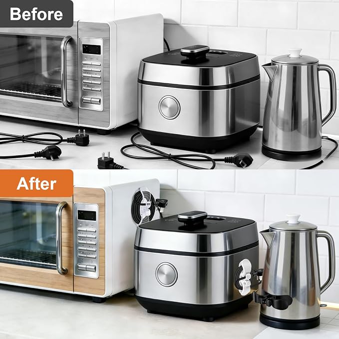 8PCS Cord Organizer for Appliances,Upgraded Appliance Cord Wrap | Appliance Cord Organizer Cord Kipper Cord Holder for Appliances Stick on Pressure Cooker, Coffee Maker, Air Fryer,Mixer