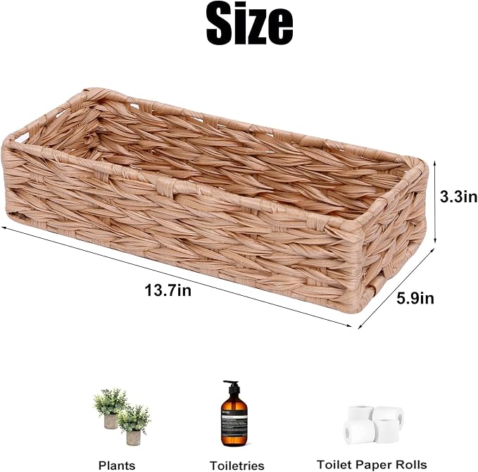Handwoven Storage Basket Tissue Holder Box Toilet Paper Office Drawer Organizer