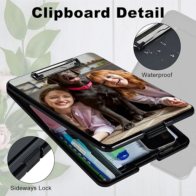 Customized A4 Clipboard with Storage Pen Holder, Clipboards Organizer Nursing Clipboard Foldable File Folder Plastic Clipboard Folio Clip Board for Office Students Classroom Doctor