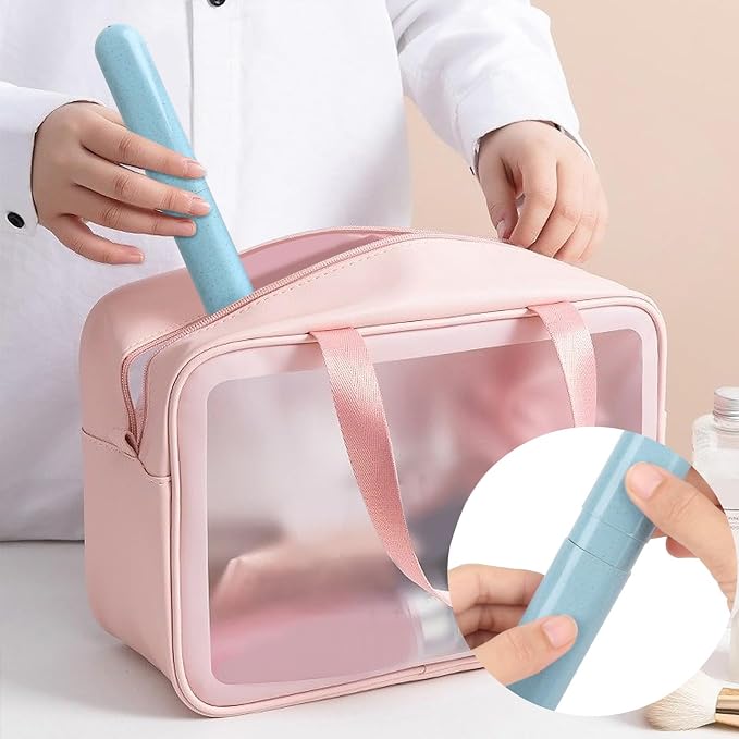 Hooqict 4 Pack Travel Toothbrush Case Portable Travel Toothbrush Holder Plastic Toothbrush Container Protector Cover for Traveling, Camping, Home, School, Business
