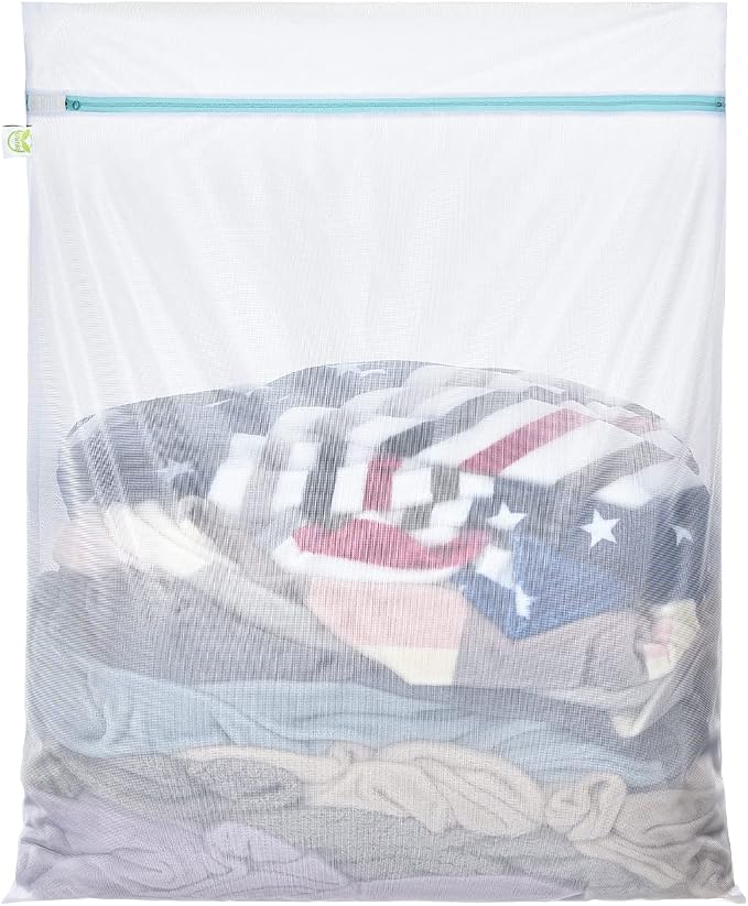 OTraki Large Mesh Laundry Bags 28x35 inch Zipper Mesh Lingerie Bags for Washing Delicates Net Laundry Mesh Bag Machine Washable for Dorm Hotel Camp Don't Drying, Melting 140-176℉, White | for Washing Delicates Net Laundry Mesh Bag Machine Washable for ...