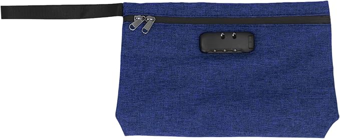 Smell Proof Bag, Odor Stash Container with Combination Lock and Activated Carbon Lining, for Travel Storage and Accessories Protection (Navy Blue)