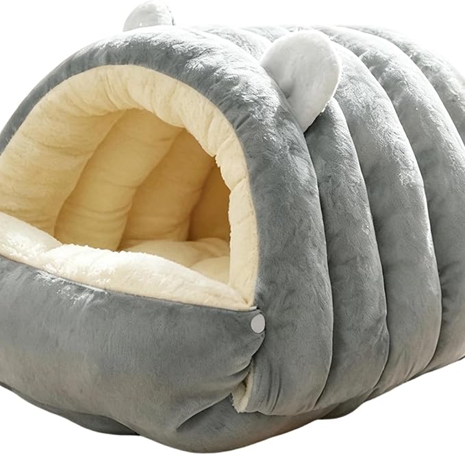 Dog Cave Bed Covered Washable Dome House with Zipper | Dog House Bed for Kittens Puppies Pets Indoor Winter Home Living Room Bedroom Kitchen Sofa Dorm Travel