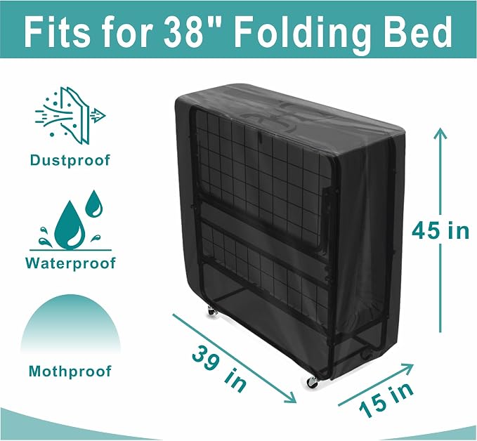 Rollaway Bed Cover, 600D Oxford Storage Protector with Zipper & Handles | folding bed cover featuring breathable storage design, secure fit, and easy access for everyday organization