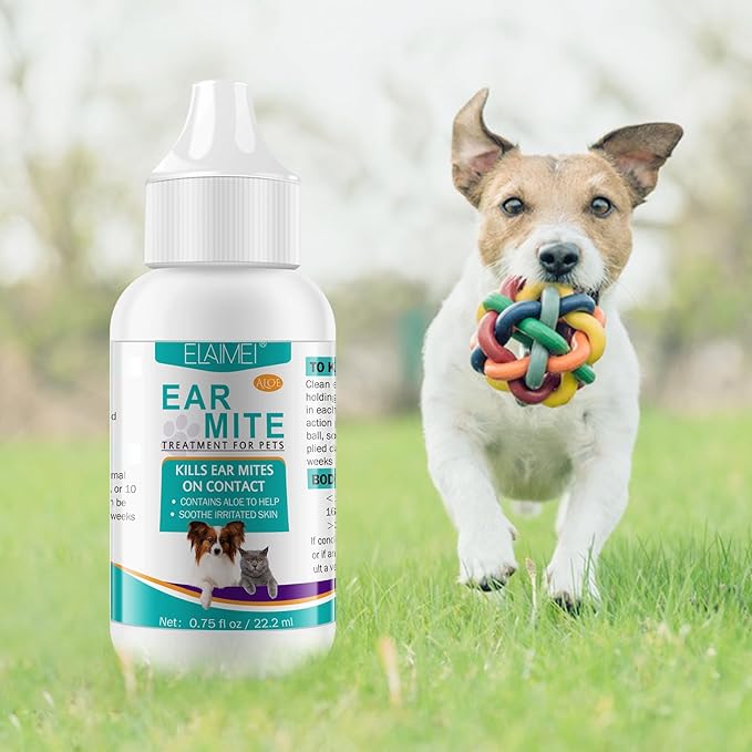 ZODENIS Dog & Cat Ear Infection Treatment, Ear Mite Treatment for Dog Yeast Infection, Alleviation Suffering from Ear Mites & Itching and Odours Stinky Stuff for Dogs Ears, Dog Ear Cleaner